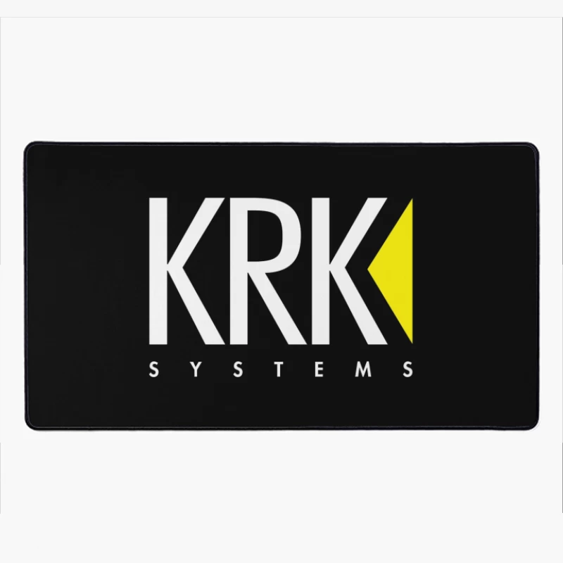 KRK Systems Minimalist Logo Design with Yellow Accent Desk Mat