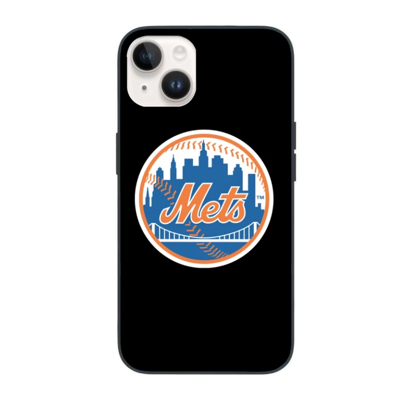 New York Mets MLB Baseball Team Logo with City Skyline iPhone Case