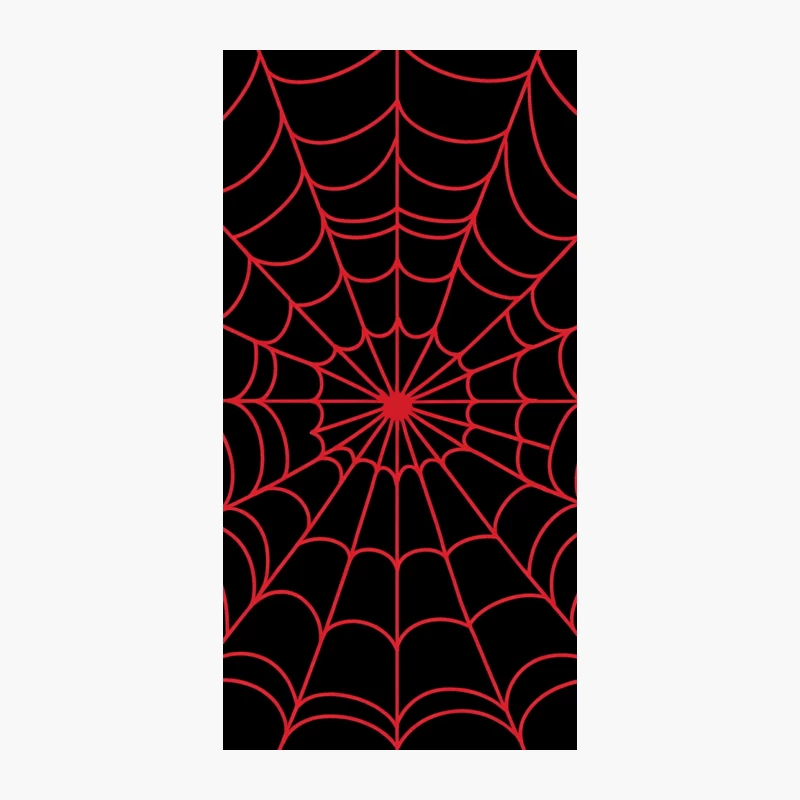Eerie Red Spider Web on Black: A Spooky Geometric Halloween Design iPhone Case