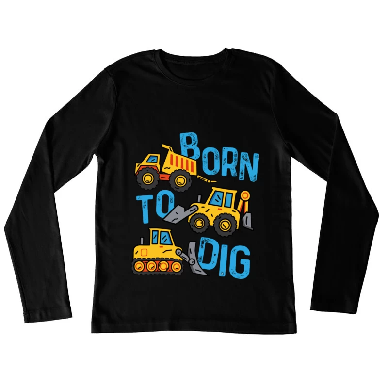 Baumaschinen Design für Kinder Damen Langarm T-Shirt