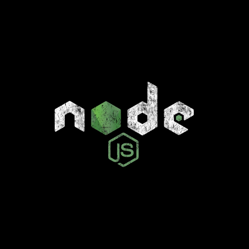 Node.js Programming Technology Logo with Distressed Effect Pin