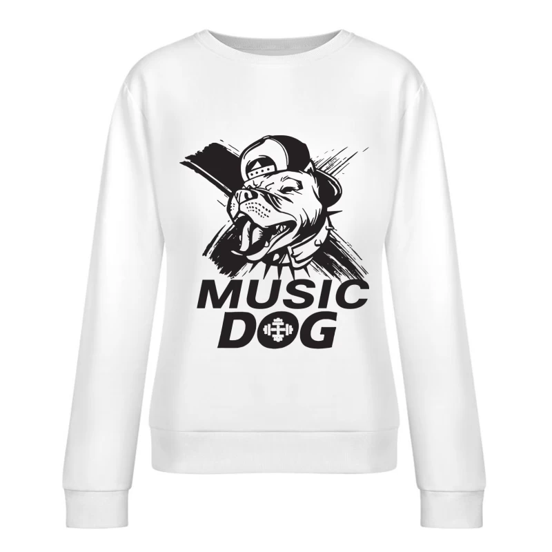 Musik Hund Design Damen Pullover Sweatshirt