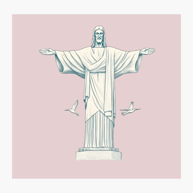 Iconic Christ the Redeemer Statue: Brazilian Landmark and Christian Symbol Throw Pillow
