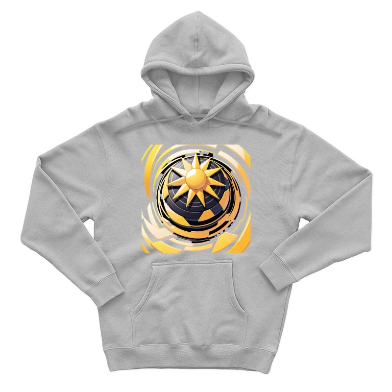 Stylized Sun Icon Design Male Pullover Hoodie