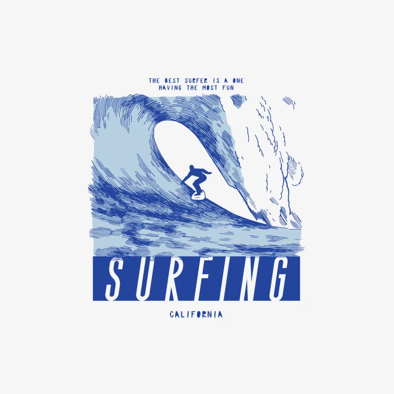 Surfer auf großer Welle in Kalifornien Herren Langarm T-Shirt