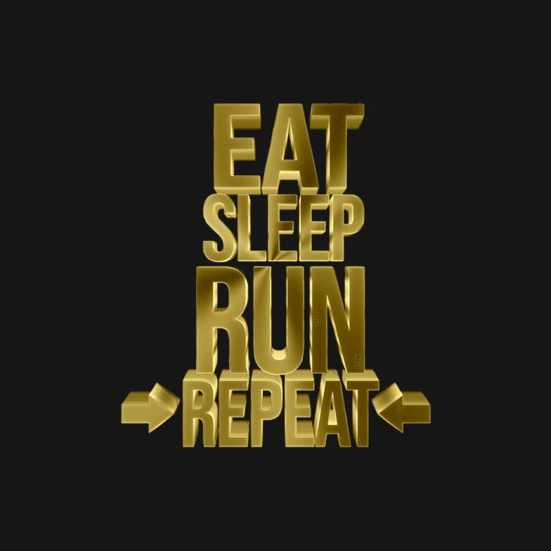 Eat Sleep Run Repeat - Golden Winner Typography Female Long Sleeve T-Shirt
