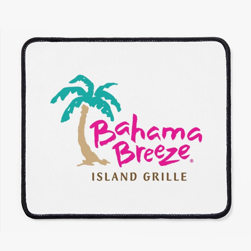 Bahama Breeze Island Grille Restaurant Logo with Tropical Palm Tree Mouse Pad