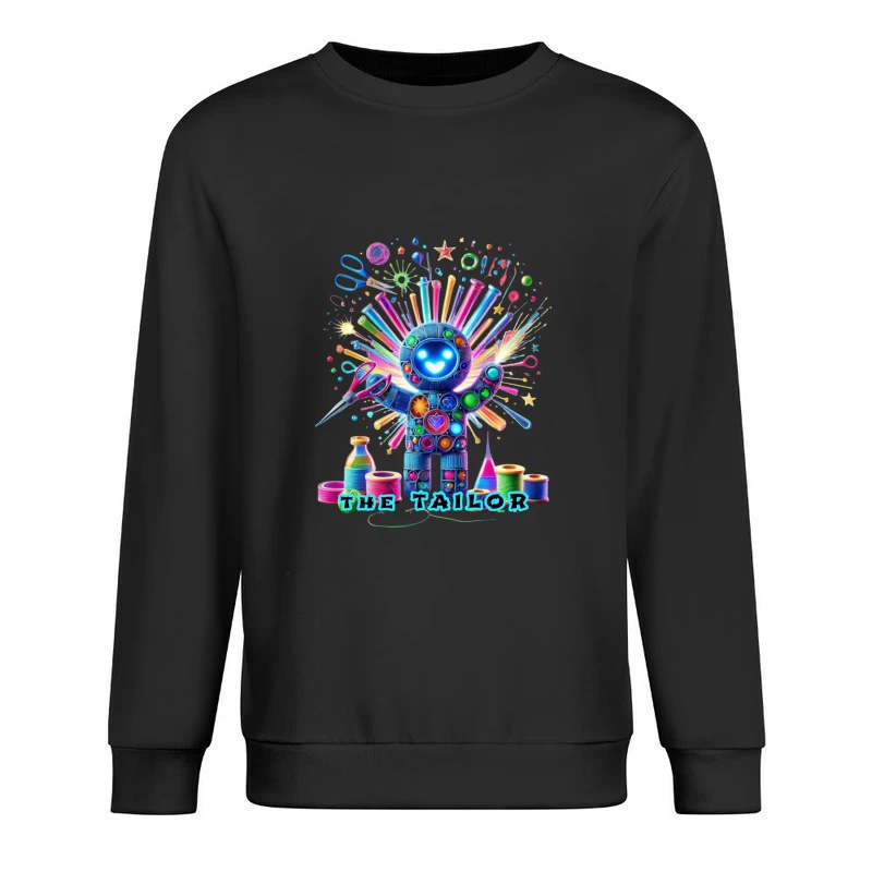 The Magical Sewing Robot: A Colorful Crafting Fantasy Male Pullover Sweatshirt