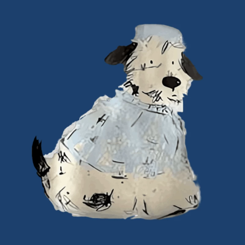 Niedlicher Cartoon-Hund mit Hemd Herren Pullover Hoodie