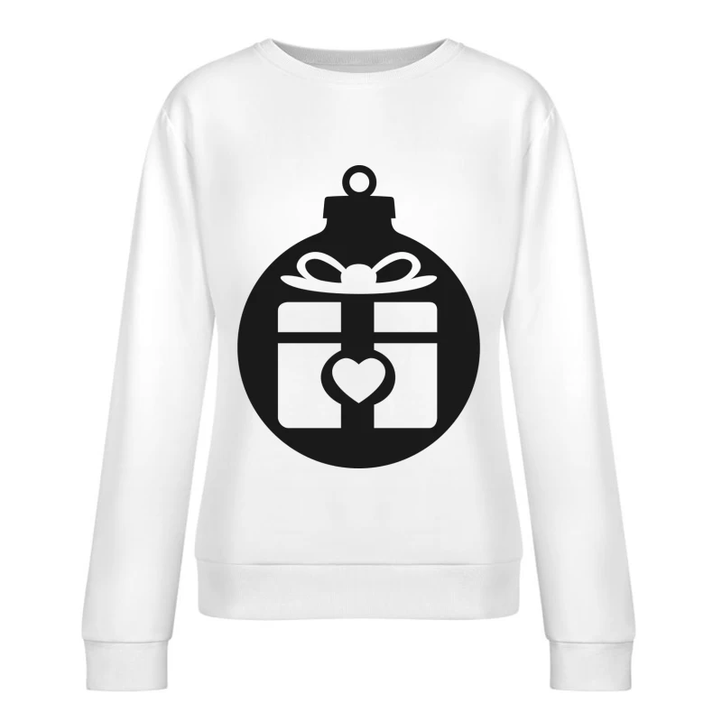 Boules de Noël avec cadeau et cœur Femme Sweat-shirt à enfiler