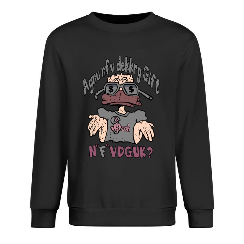 Surreale Karikatur mit Brille Herren Pullover Sweatshirt