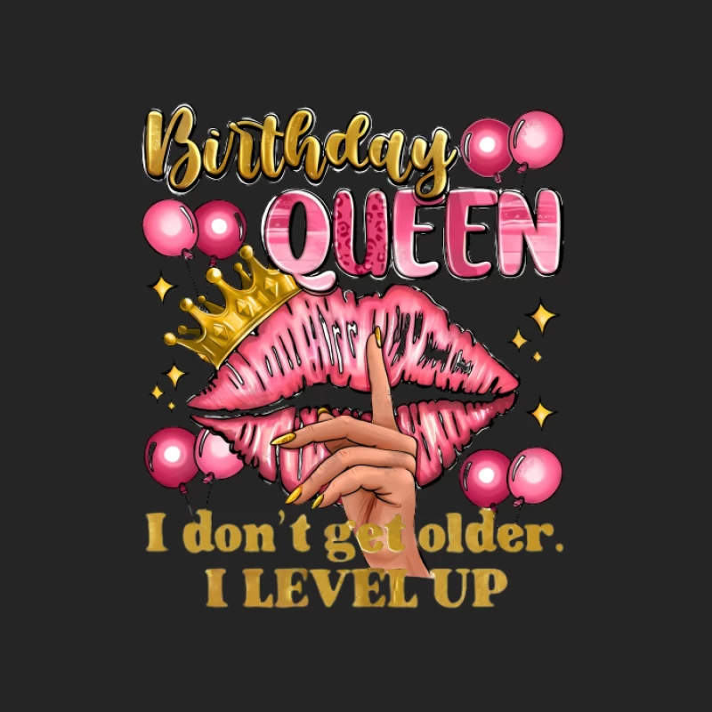 Reine d'anniversaire avec couronne et lèvres Homme Sweat-shirt à enfiler