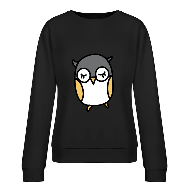 Illustration mignonne d'un hibou endormi Femme Sweat-shirt à enfiler