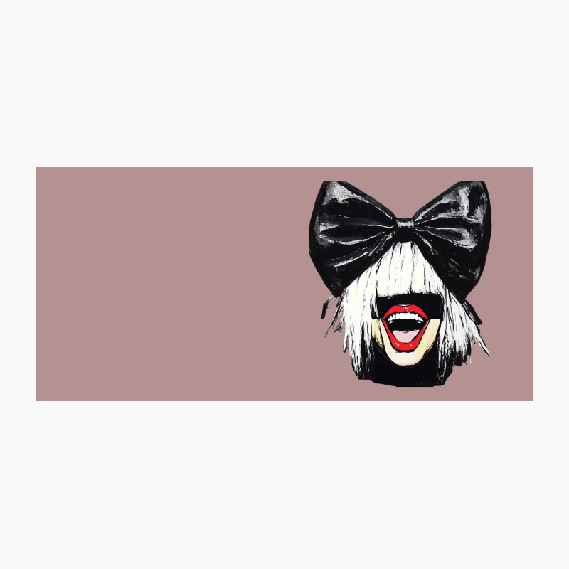 Pop Art Portrait with Oversized Bow and Bold Red Lips Coffee Mug