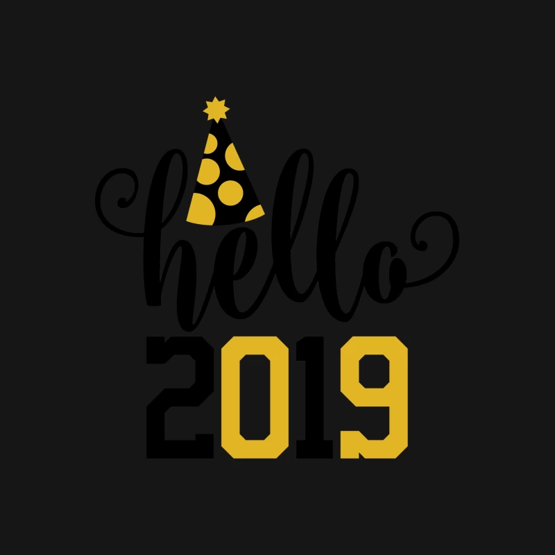 Bonne année 2019 avec chapeau festif Femme T-Shirt