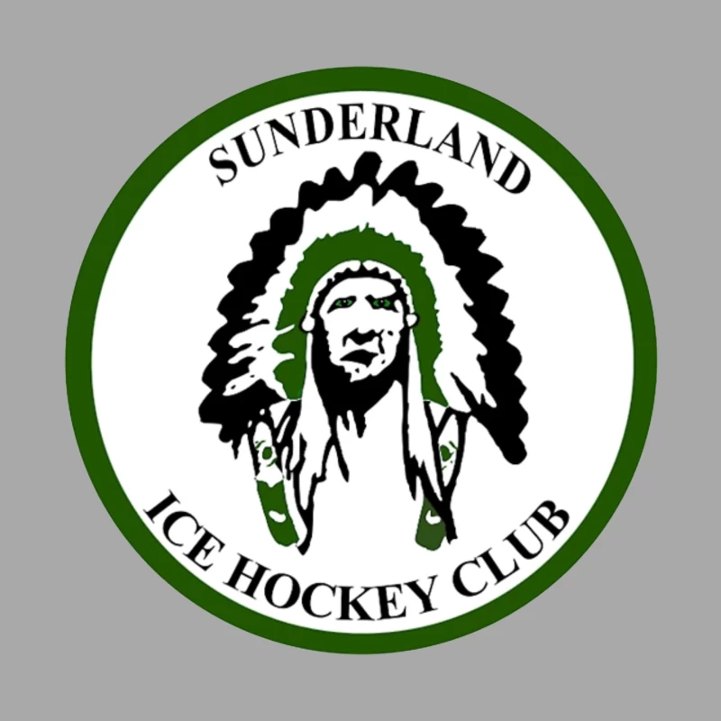 Sunderland Ice Hockey Club Logo with Native American Imagery Female Pullover Hoodie