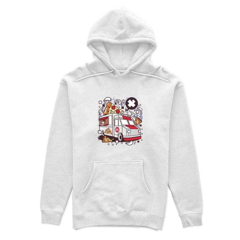 Camion de pizza illustré Femme Sweat à capuche