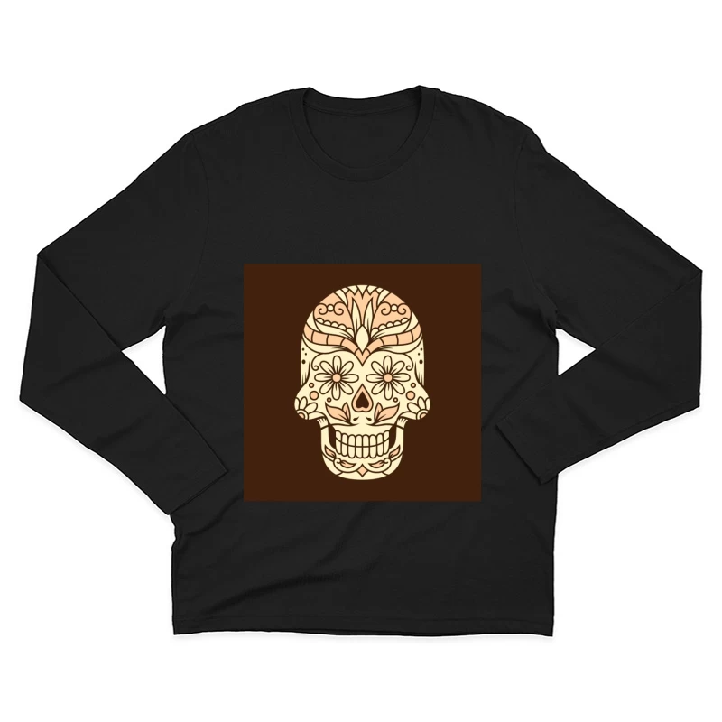 Crâne de sucre floral décoratif Homme Manches Longues T-Shirt