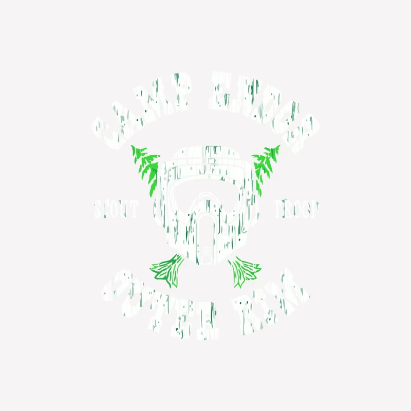 Abstract Green Fern Symmetry with Distressed Texture Male T-Shirt