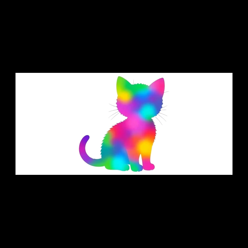 Rainbow Gradient Cat Silhouette Art Coffee Mug