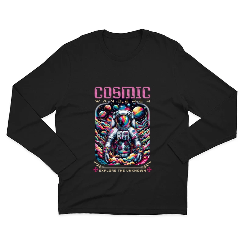 Cosmic Wanderer: Psychedelic Space Exploration Male Long Sleeve T-Shirt