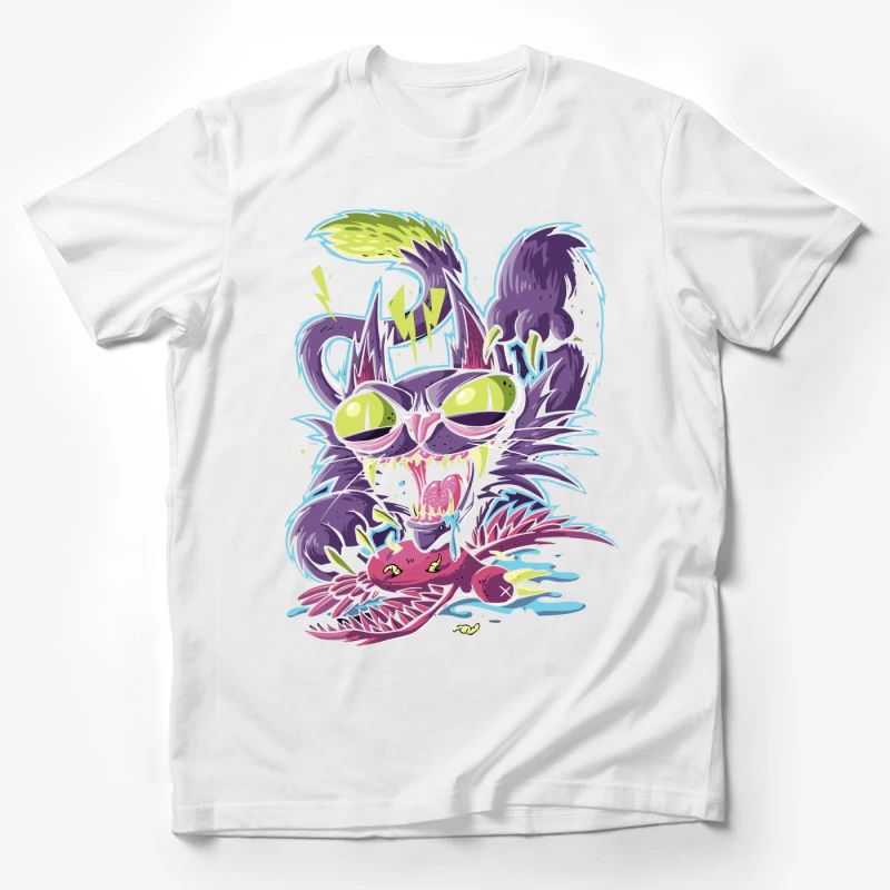 Angry Cartoon Cat Illustration Male T-Shirt