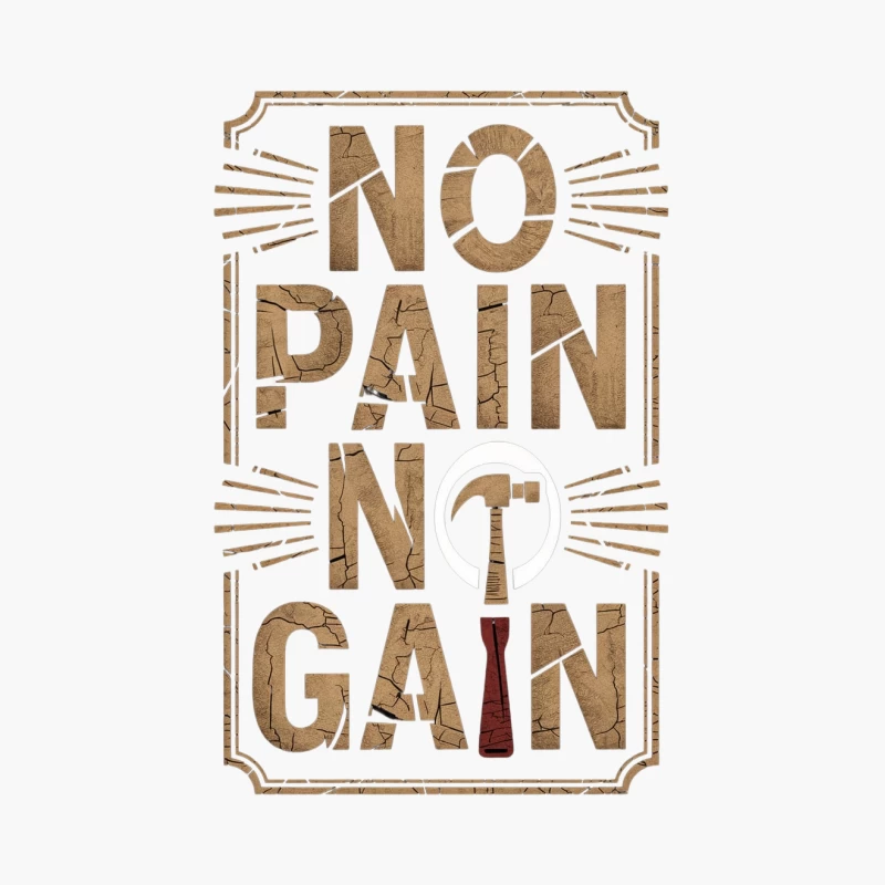 No Pain No Gain Motivational Fitness Typography Cotton Tote Bag