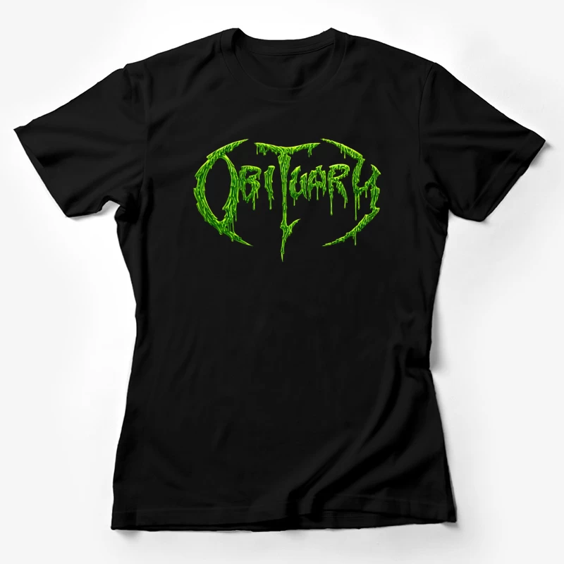 Obituary Green Logo Female T-Shirt