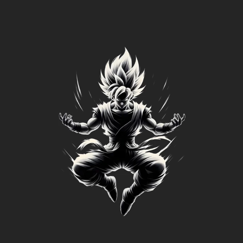 Dynamic Anime Character in Action Male Pullover Sweatshirt