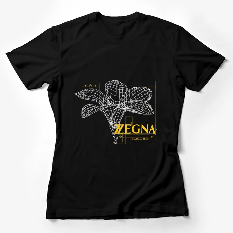 Zegna Virtuelle Blume Design Damen T-Shirt