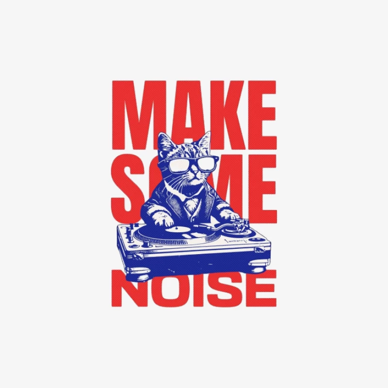 Drôle de chat DJ fait du bruit Femme Manches Longues T-Shirt