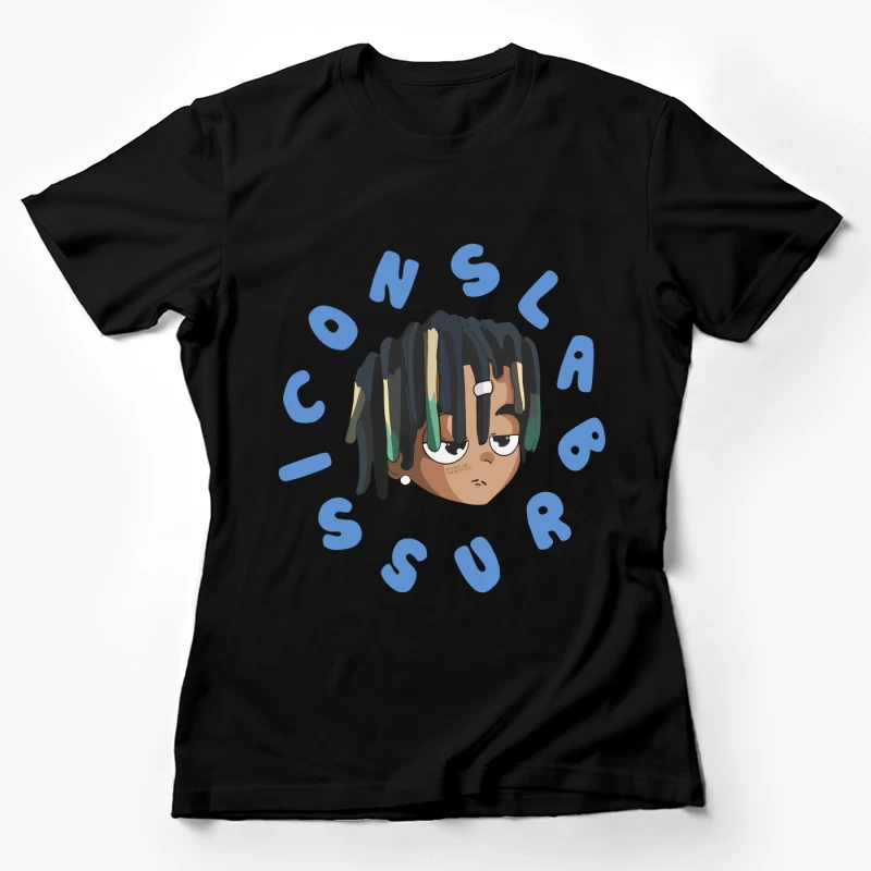 Karikaturgesicht mit Buchstaben Damen T-Shirt