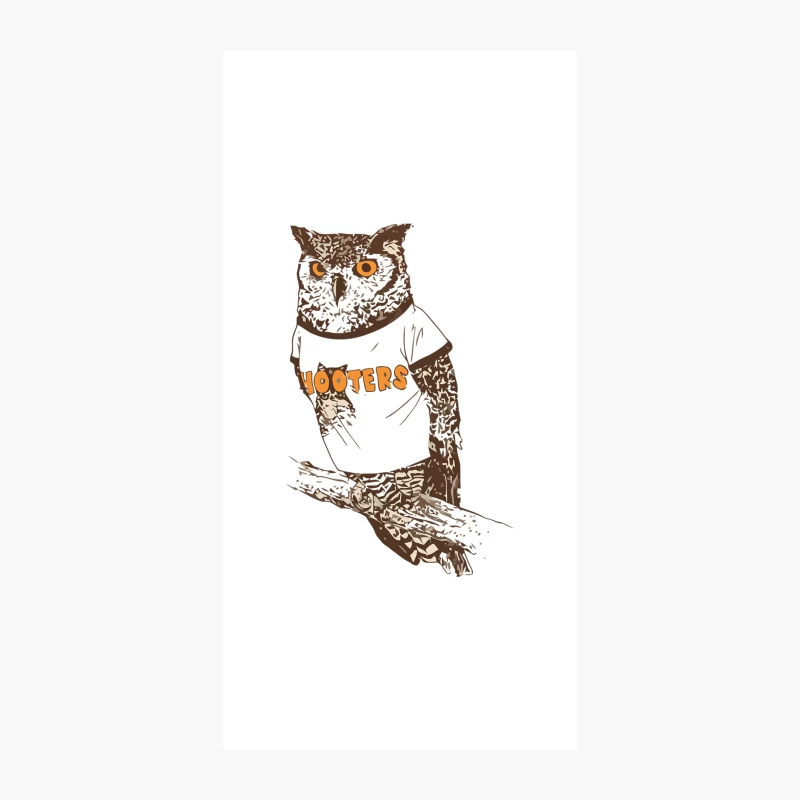 Humorous Owl Wearing Hooters Restaurant Shirt iPhone Case