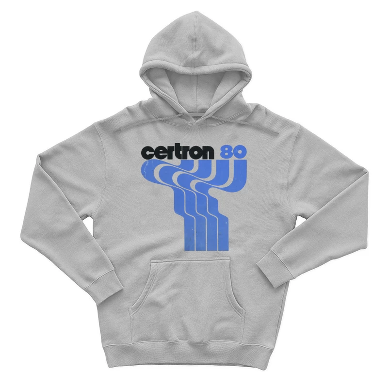 Vintage Certron 80 Blue Wave Logo Design Male Pullover Hoodie