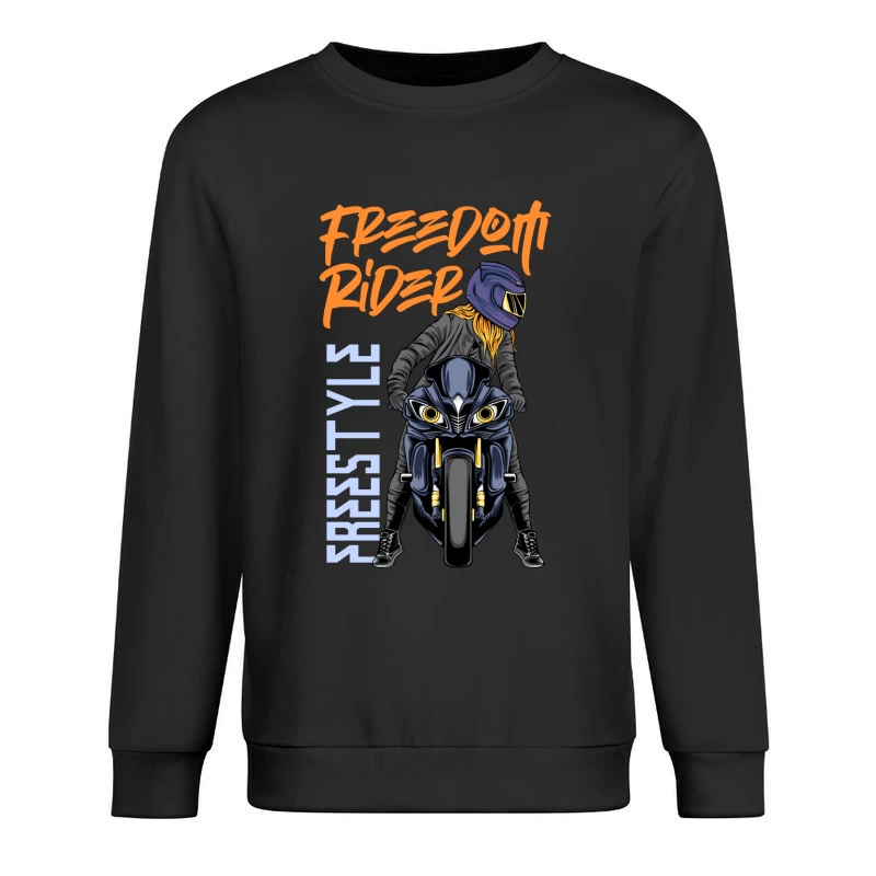 Freedom Rider: Freestyle Motorcycle Biking Male Pullover Sweatshirt