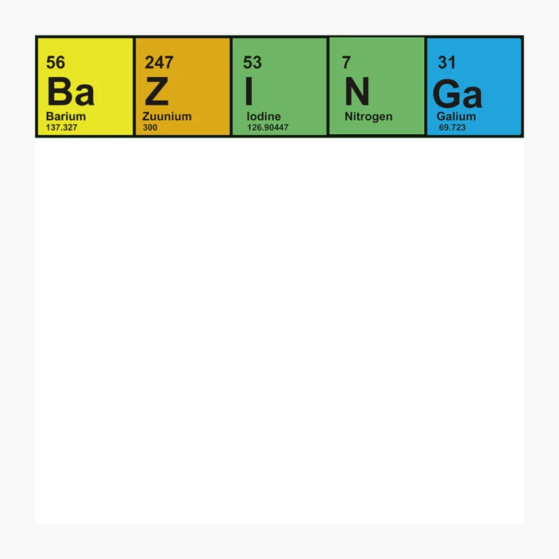 Bazinga Periodic Table Funny Funny Birthday Present Gift Pin
