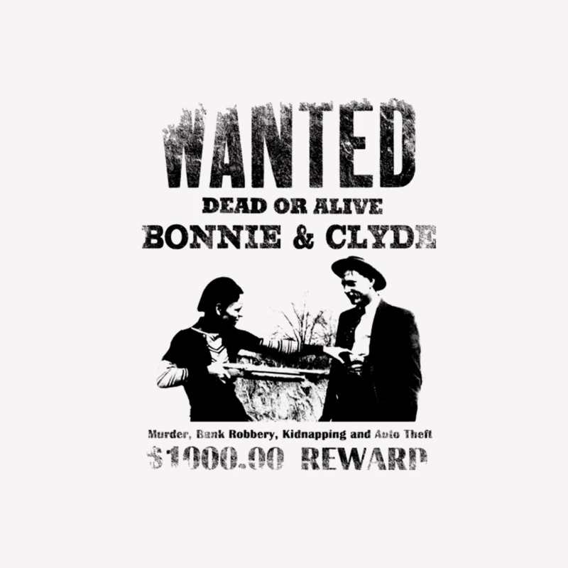 Wanted Bonnie and Clyde, distressed Male T-Shirt