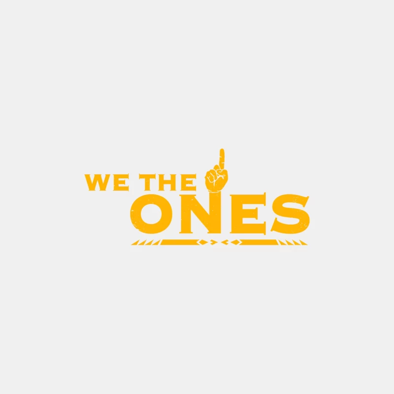 Yellow Typography Text "We The Ones" with Raised Finger Symbol Male Tank Top