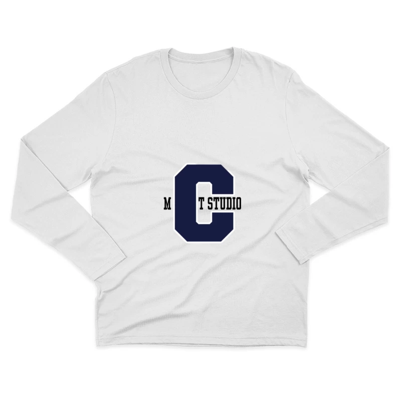 Blaues Buchstabe C Logo Herren Langarm T-Shirt
