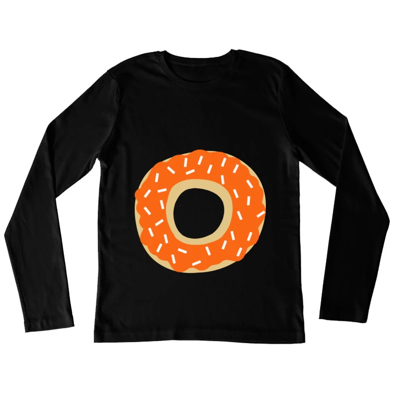 Beignet avec glaçage orange et vermicelles Femme Manches Longues T-Shirt