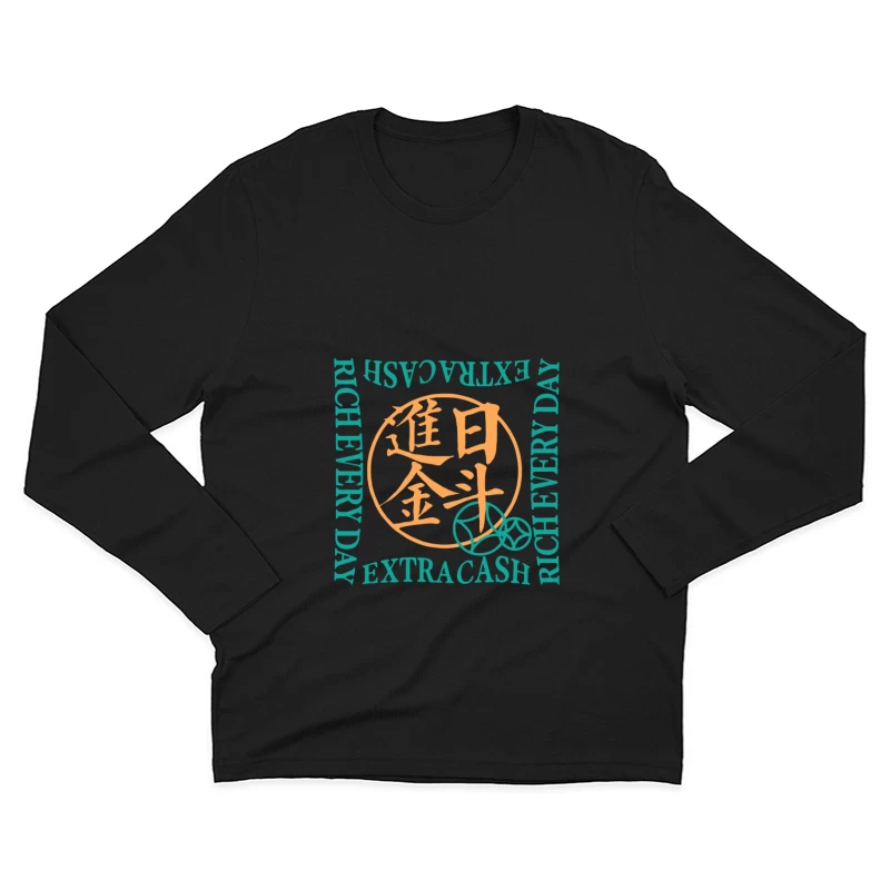 Viel Glück und Geld, stilvolles Design Herren Langarm T-Shirt