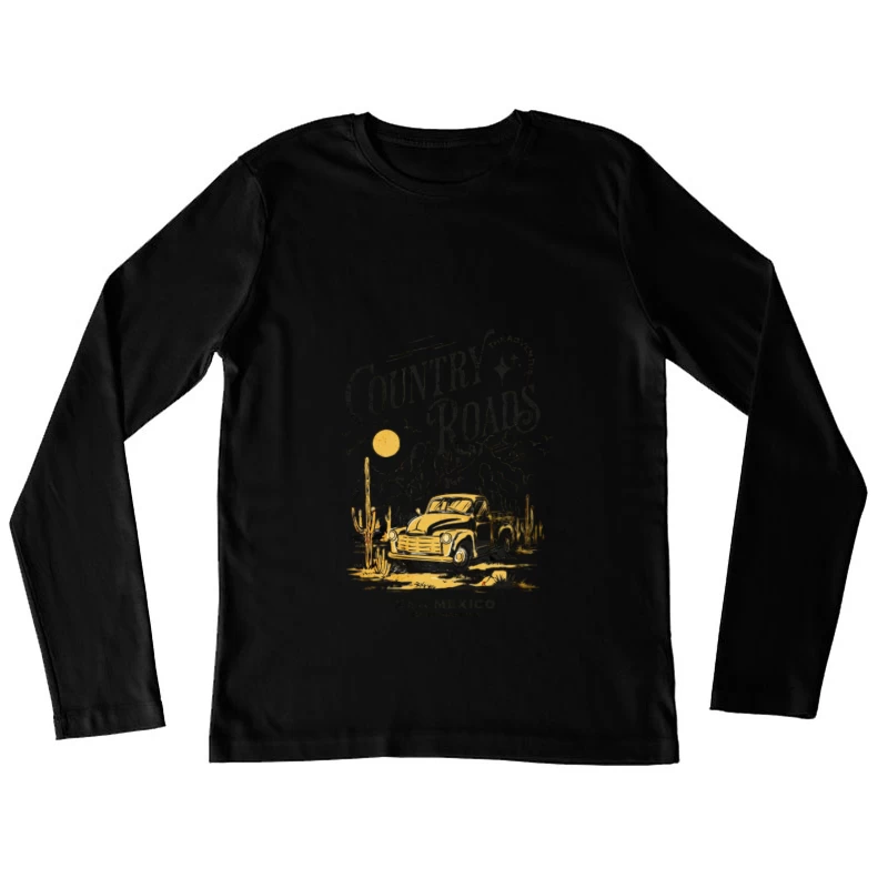 Country Roads avec Camion Vintage au Nouveau-Mexique Femme Manches Longues T-Shirt