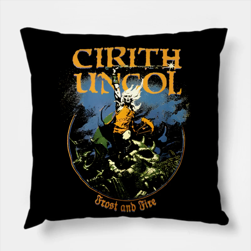 Cirith Ungol Frost and Fire Vintage Throw Pillow