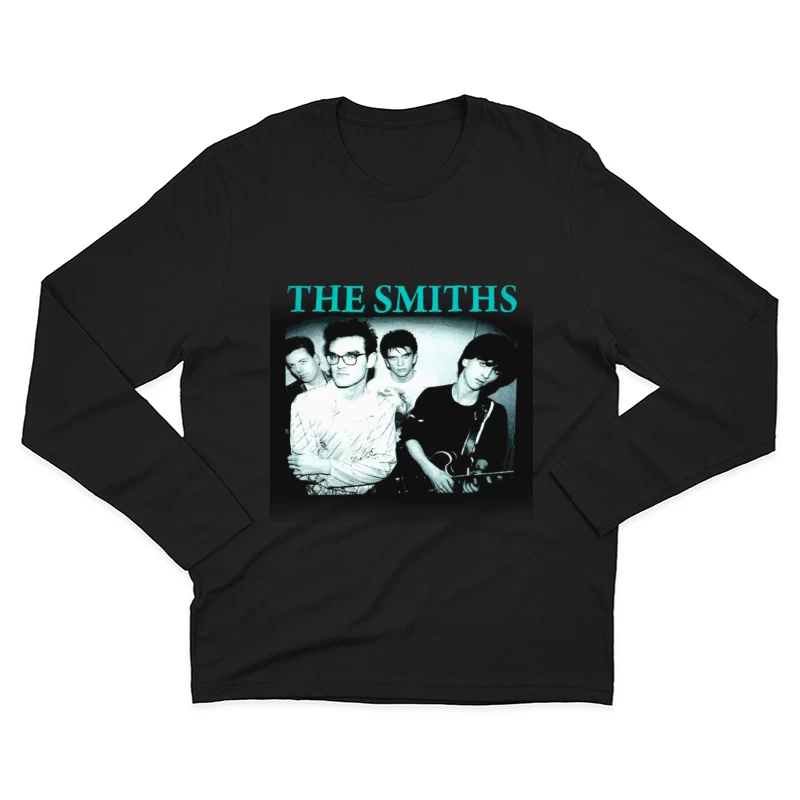 Iconic Black and White Portrait of The Smiths Alternative Rock Band Male Long Sleeve T-Shirt