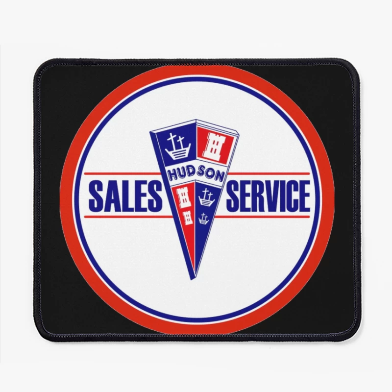 Vintage Hudson Automotive Sales & Service Dealership Logo Mouse Pad