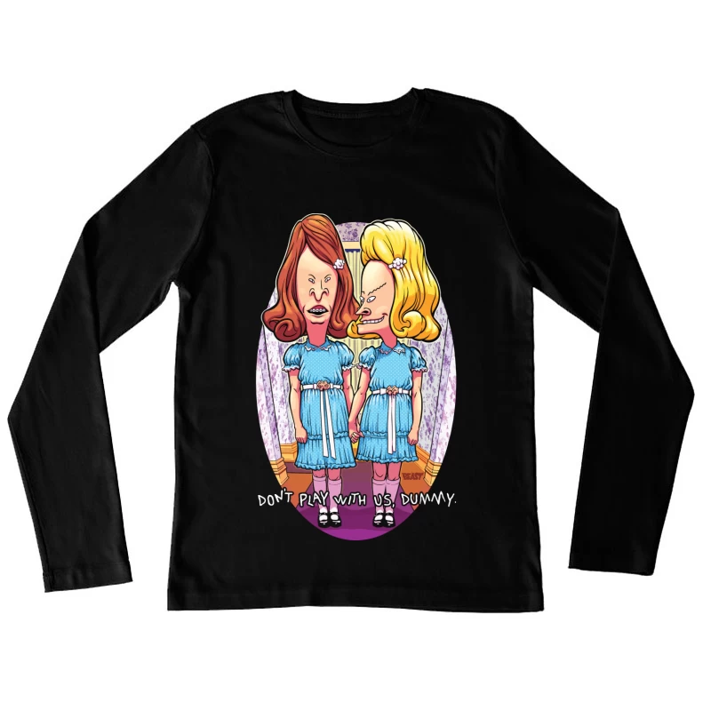 Humorous Cartoon Parody of Horror Characters Female Long Sleeve T-Shirt