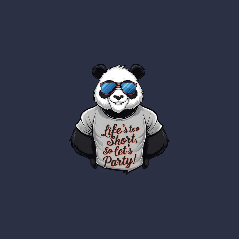 Cool Panda Ready to Party in Sunglasses and T-shirt Illustration Bucket Hat