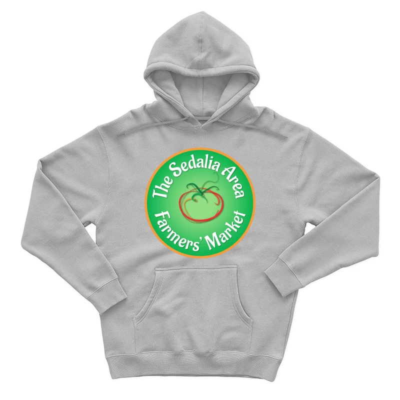 Sedalia Area Farmers' Market Circular Green Logo with Tomato Design Male Pullover Hoodie