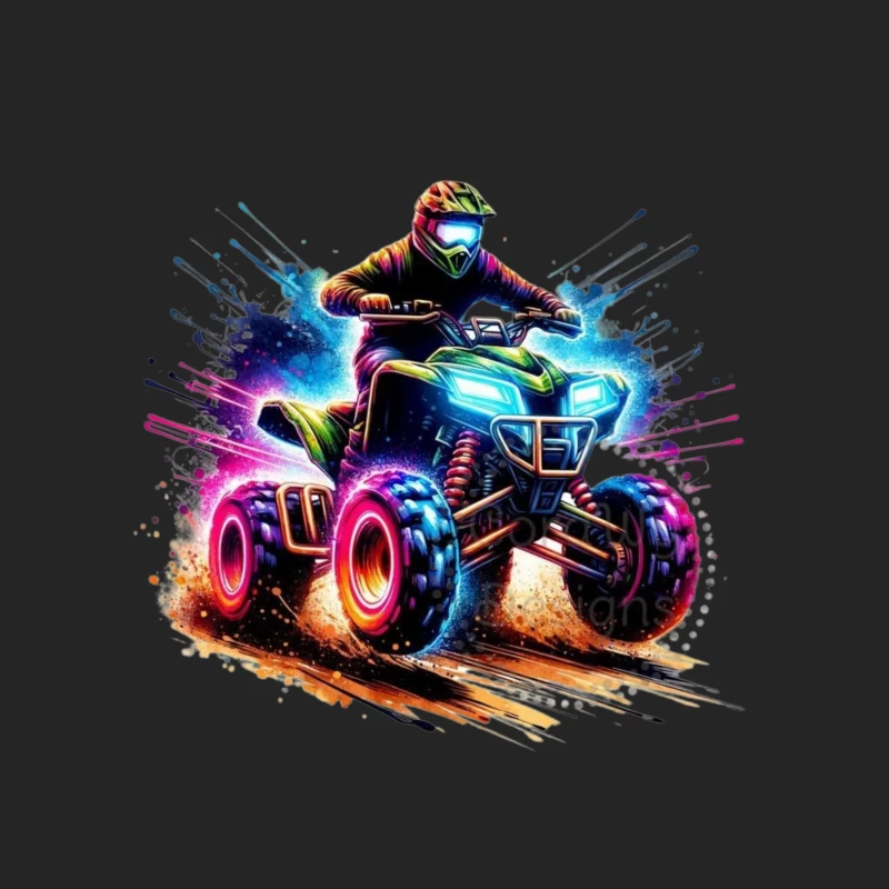 Exciting ATV Rider in Action Male Pullover Sweatshirt