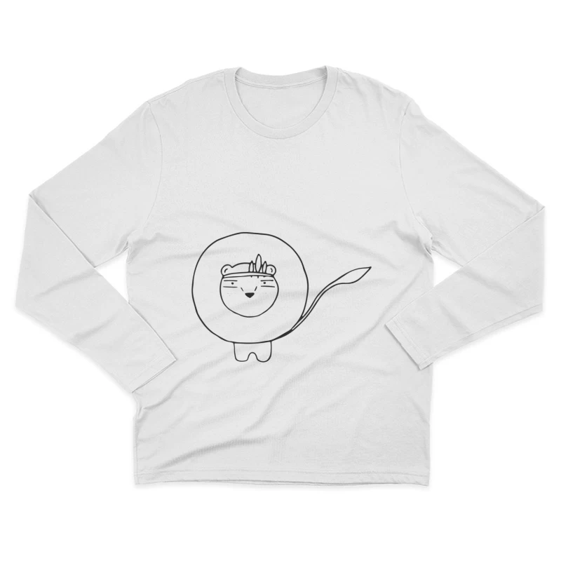 Dessin de lion adorable en ligne Homme Manches Longues T-Shirt